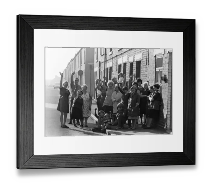 Framed Print : The residents of Main Street Goldthorpe which has been voted nicest street in Britain