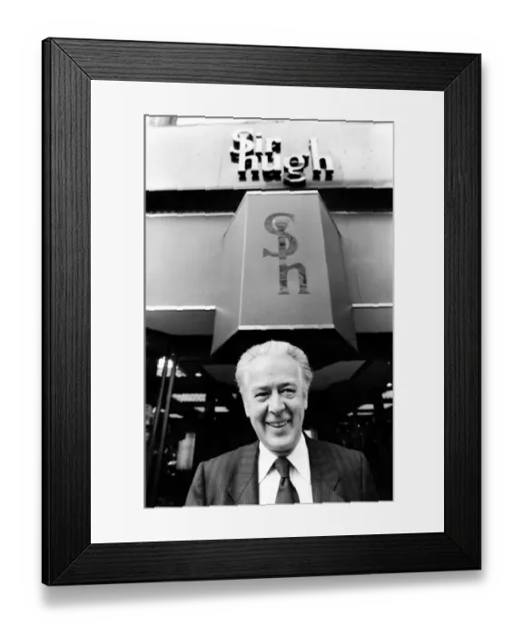 Framed Print : Sir Hugh Fraser, pictured outside his store Sir Hugh in Glasgow