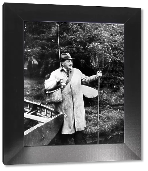 David Emrys James, Welsh Bard, fishing. Circa December 1944