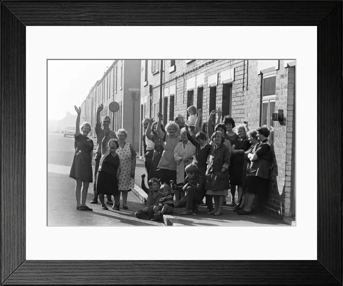 Framed Print : The residents of Main Street Goldthorpe which has been voted nicest street in Britain