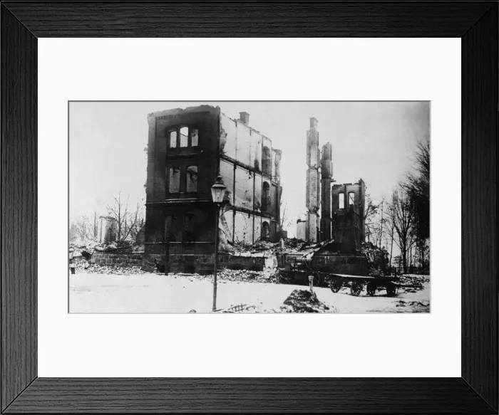 Framed Print : All the remain remains of the Barracks at Soldan following the Russian retreat Framed Print : All the remain remains of the Barracks at Soldan following the Russian retreat