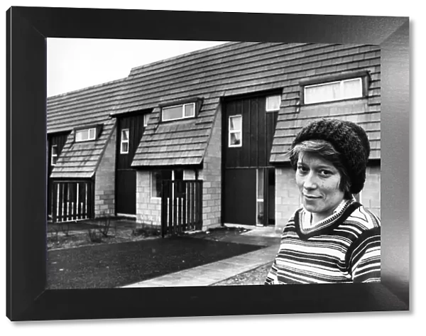 Mrs Elsie Hedley, pictured outside her space age home in Thetford