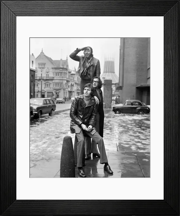 Framed Print : Liverpool pop group The Scaffold pictured in their home city