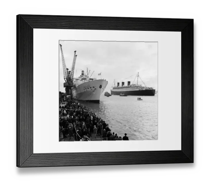 Framed Print : The Cunard White Star liner Queen Mary sails for the last time Framed Print : The Cunard White Star liner Queen Mary sails for the last time