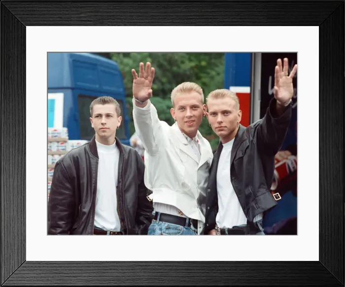 Framed Print : Pop group Bros, from left to right, Craig Logan, Matt Goss and Luke Goss. 3rd July 1988 Framed Print : Pop group Bros, from left to right, Craig Logan, Matt Goss and Luke Goss. 3rd July 1988