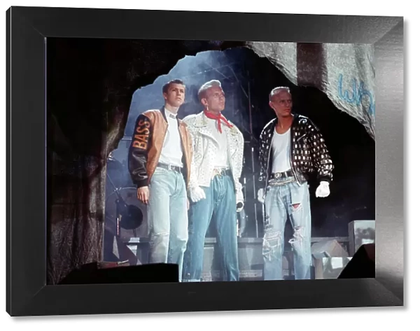 Pop group Bros, from left to right, Craig Logan, Matt Goss and Luke Goss. 10th July 1988