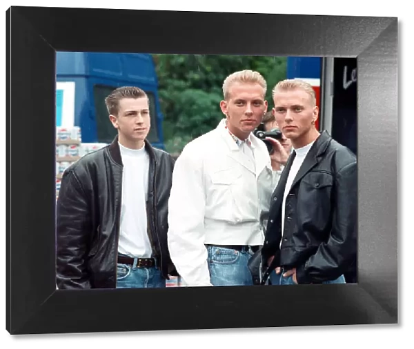 Pop group Bros, from left to right, Craig Logan, Matt Goss and Luke Goss. 3rd July 1988