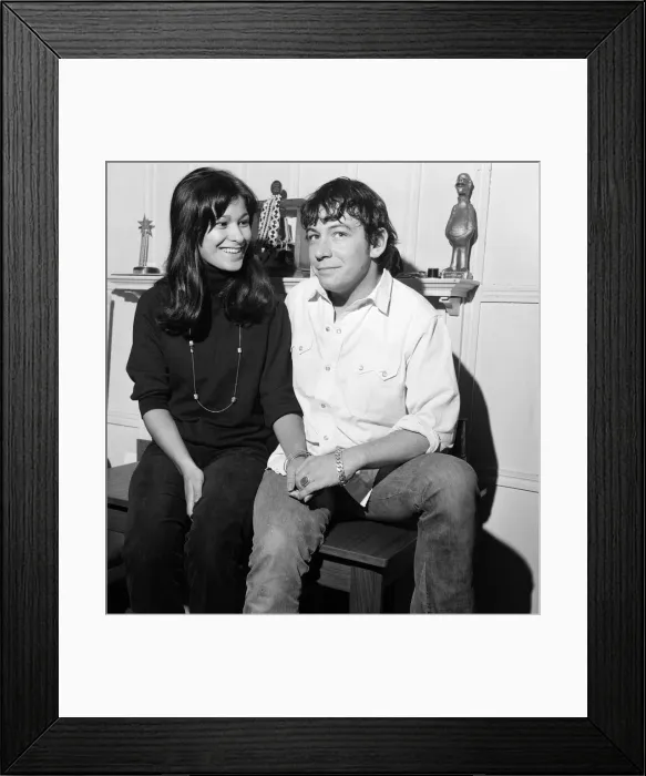 Framed Print : Eric Burdon, lead singer of British rock group The Animals, pictured with his fiancee