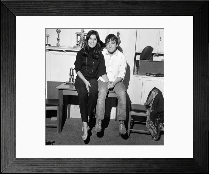 Framed Print : Eric Burdon, lead singer of British rock group The Animals, pictured with his fiancee Framed Print : Eric Burdon, lead singer of British rock group The Animals, pictured with his fiancee