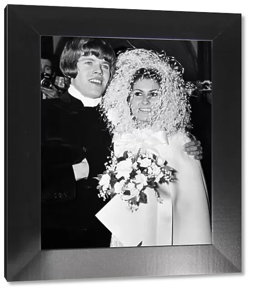 Peter Noone, lead singer of the British pop group Hermans Hermits with his bride Mirielle