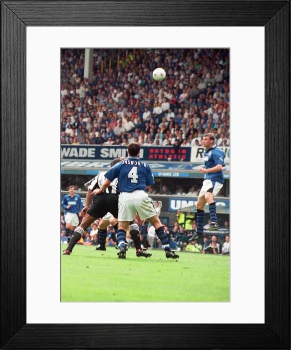 Framed Print : Everton v Newcastle Premiership Football 17th August 1996