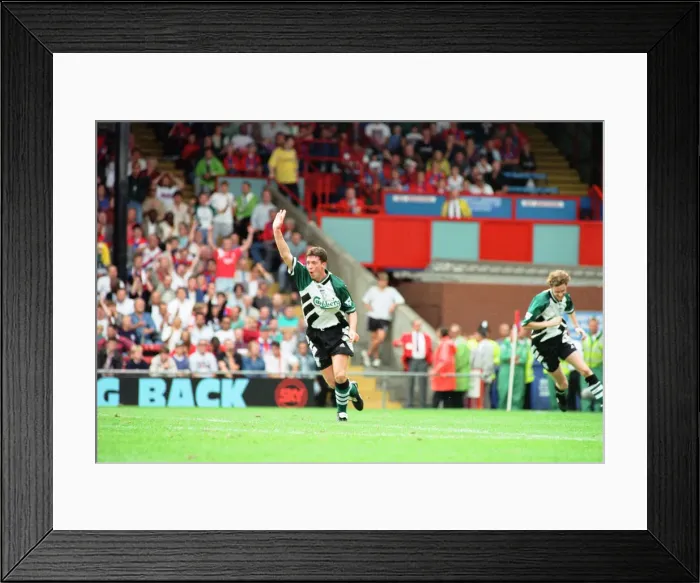 Framed Print : Crystal Palace v Liverpool Premiership Football 20th August 1994 Robbie Fowler