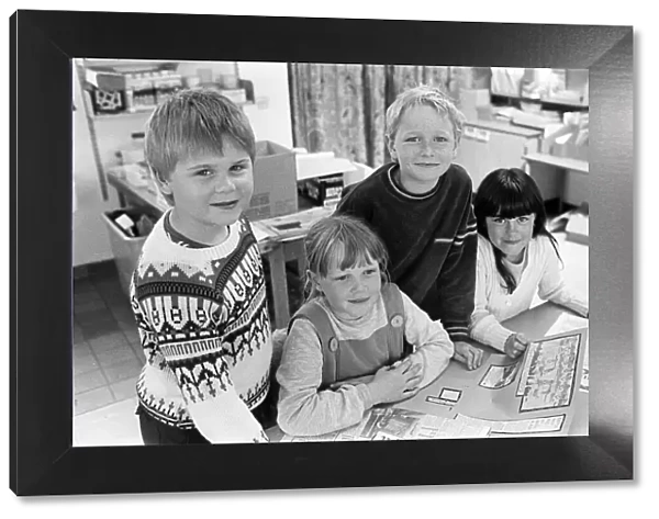 These four Meltham County Primary School children are part of a larger group studying