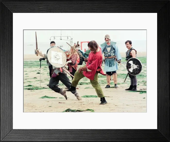 Framed Print : Redcar Folk Festival, 9th July 1994. Pictured, members of the Balhag Viking Reenactment Framed Print : Redcar Folk Festival, 9th July 1994. Pictured, members of the Balhag Viking Reenactment