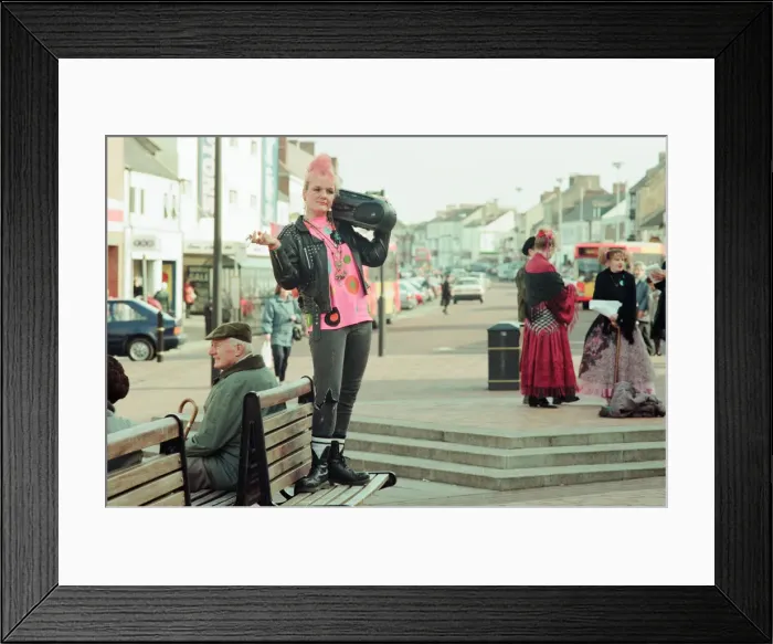 Framed Print : Performers from Redcar and Cleveland MIND, take part in street cabaret event to preview Framed Print : Performers from Redcar and Cleveland MIND, take part in street cabaret event to preview