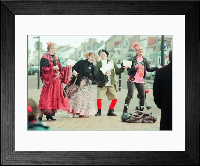 Framed Print : Performers from Redcar and Cleveland MIND, take part in street cabaret event to preview Framed Print : Performers from Redcar and Cleveland MIND, take part in street cabaret event to preview