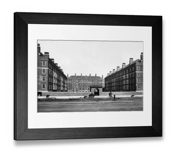 Framed Print : General view of the new tenement housing at Speke Road Gardens showing three of