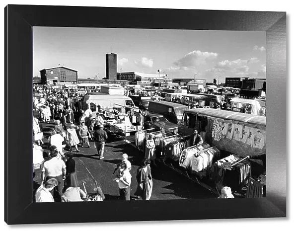 General view of Speke market in progress. September 1986