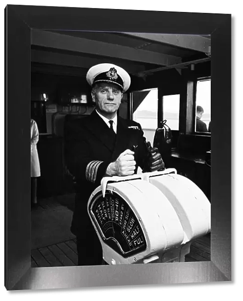 Captain John Treasure Jones aboard the Queen Mary, during the Cunard White Star liner