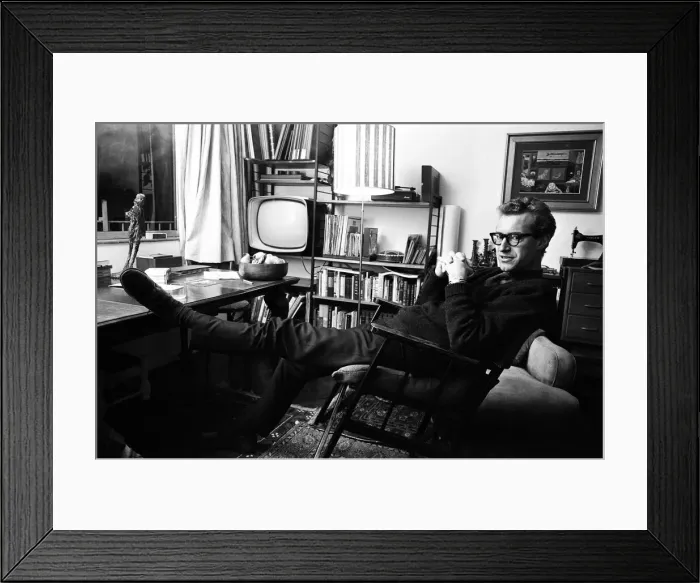 Framed Print : Bamber Gascoigne, TV personality, portrait at home. 1st November 1966
