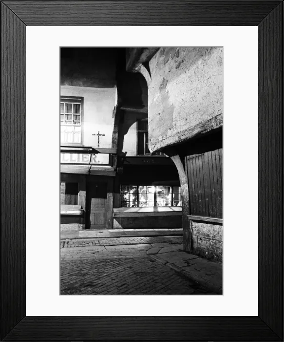 Framed Print : The Medieval street called the Shambles, in York, North Yorkshire. January 1939