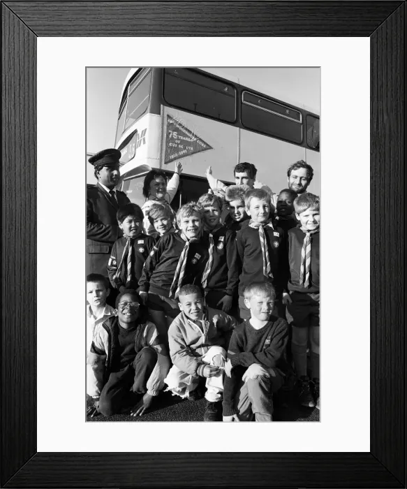 Framed Print : These Huddersfield Cubs made sure their commemorative flag was going places by flying it Framed Print : These Huddersfield Cubs made sure their commemorative flag was going places by flying it