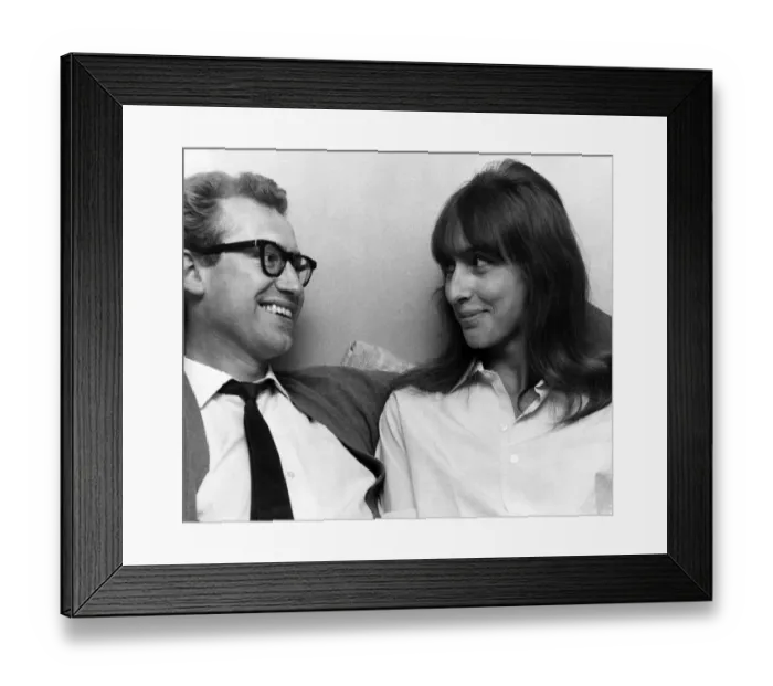 Framed Print : Bamber Gascoigne, TV personality and his wife at home in Notting Hill