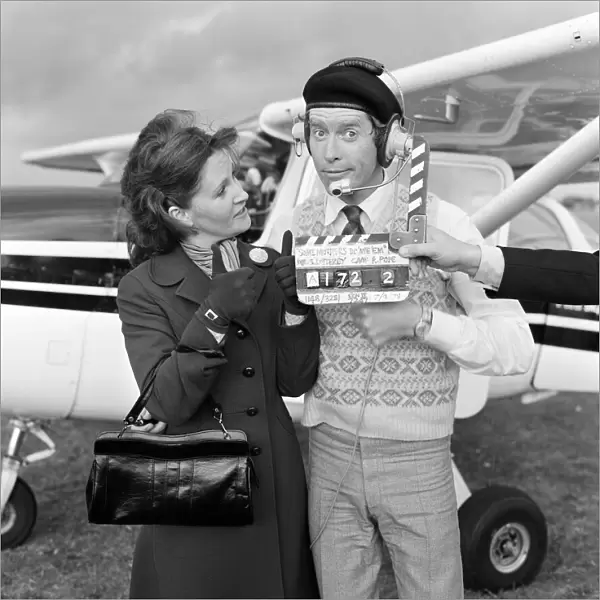 Actor Michael Crawford pictured during filming of the BBC comedy series '