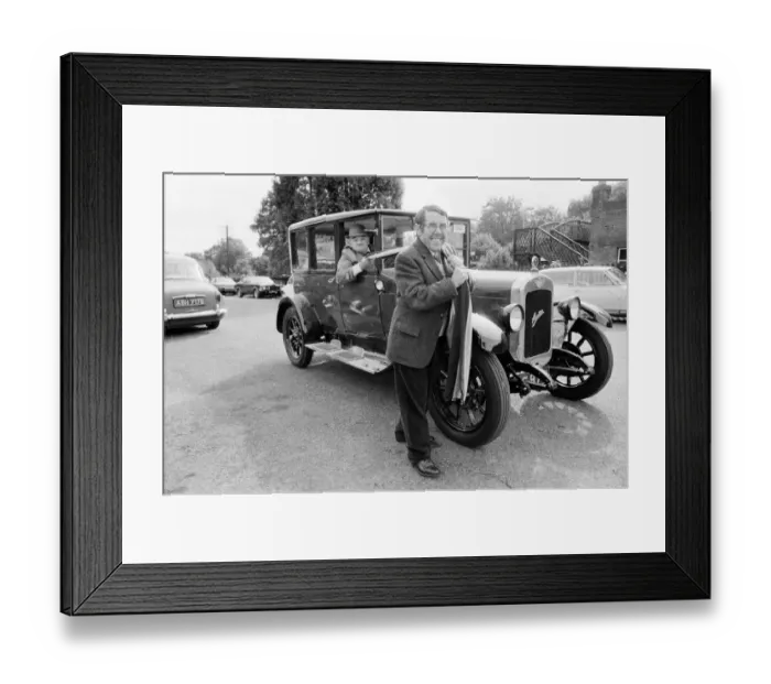 Framed Print : Comedians Ronnie Corbett and Ronnie Barker at Cowden Railway station near Edenbridge in Framed Print : Comedians Ronnie Corbett and Ronnie Barker at Cowden Railway station near Edenbridge in