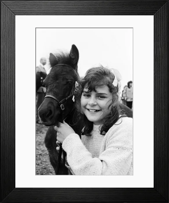 Framed Print : Honley Show. Winning style... 11-year-old Rachel Gardener with Dana, the Shetland pony