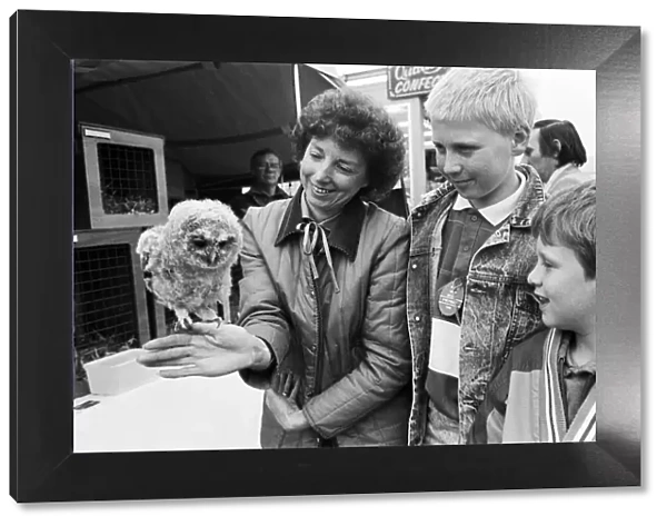 Honley Show. A bird in the hand... Margaret Mottram, of the Thurlstone Owl Sanctuary