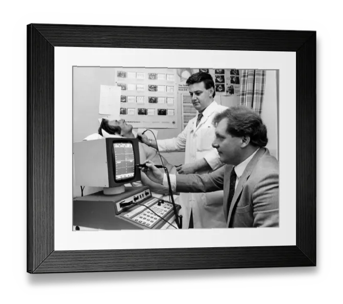 Framed Print : Top heart specialists at South Cleveland Hospital have joined the new tech revolution