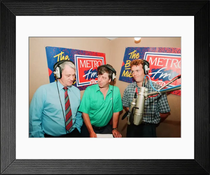 Framed Print : Bobby Robson, FC Porto Manager, 1994 to 1996, is interviewed by Metro Radio, Newcastle Framed Print : Bobby Robson, FC Porto Manager, 1994 to 1996, is interviewed by Metro Radio, Newcastle