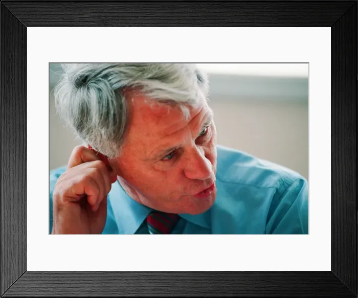 Framed Print : Bobby Robson, FC Porto Manager, 1994 to 1996, is interviewed by Metro Radio, Newcastle Framed Print : Bobby Robson, FC Porto Manager, 1994 to 1996, is interviewed by Metro Radio, Newcastle