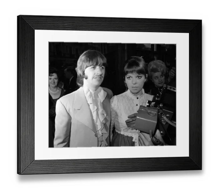 Framed Print : Beatles drummer Ringo Starr with Wife Maureen attending the Yellow submarine film Framed Print : Beatles drummer Ringo Starr with Wife Maureen attending the Yellow submarine film