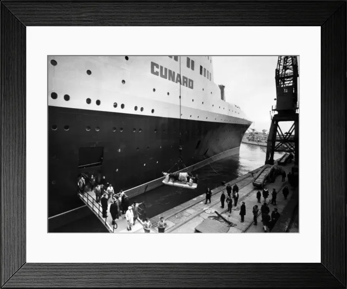 Framed Print : Queen Elizabeth 2, ocean liner, built for the Cunard Line which was operated by Cunard as Framed Print : Queen Elizabeth 2, ocean liner, built for the Cunard Line which was operated by Cunard as