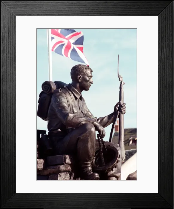 Framed Print : The unveiling of a new memorial to commemorate the Green Howards role in the Second World Framed Print : The unveiling of a new memorial to commemorate the Green Howards role in the Second World