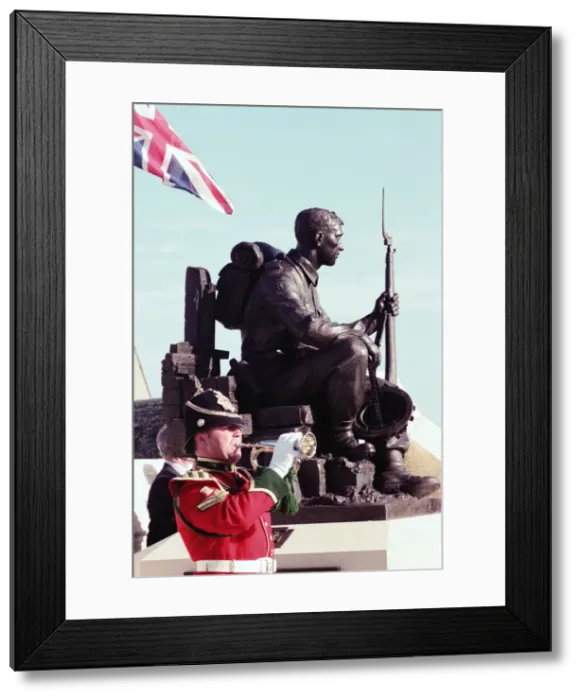 Framed Print : The unveiling of a new memorial to commemorate the Green Howards role in the Second World Framed Print : The unveiling of a new memorial to commemorate the Green Howards role in the Second World
