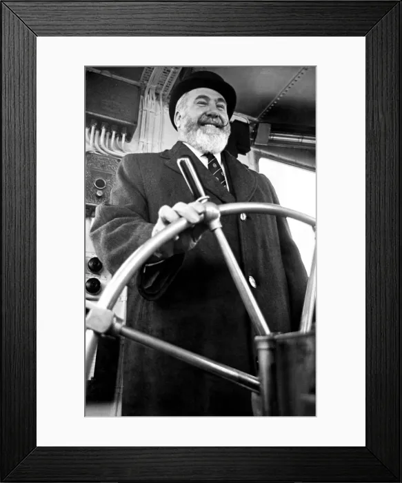Framed Print : Commodore William E Warwick CBE RD RNR who was the first Master of the QE2 before he