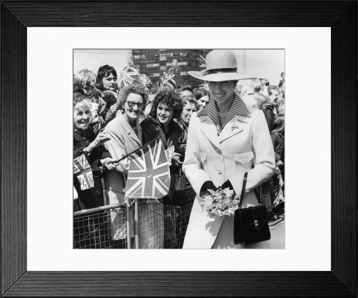 Framed Print : The Princess Royal during a walkabout in Washington. Princess Anne was in Washington to Framed Print : The Princess Royal during a walkabout in Washington. Princess Anne was in Washington to