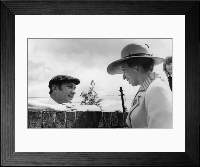 Framed Print : The Princess Royal, seen here enjoying an over the wall chat with a Washington resident Framed Print : The Princess Royal, seen here enjoying an over the wall chat with a Washington resident