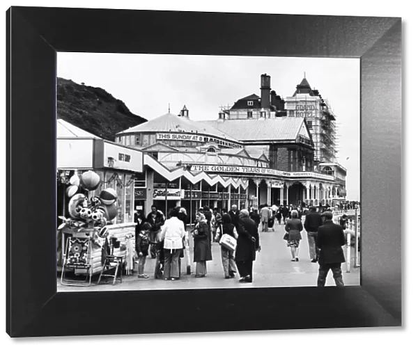 The Grand Hotel and Pavilion Theatre at Llandudno, Conwy, Wales. 1st August 1977