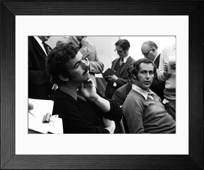 Framed Print : Tony Jacklin and Norman Wood after the mornings game in Southport. 25th May 1973 Framed Print : Tony Jacklin and Norman Wood after the mornings game in Southport. 25th May 1973
