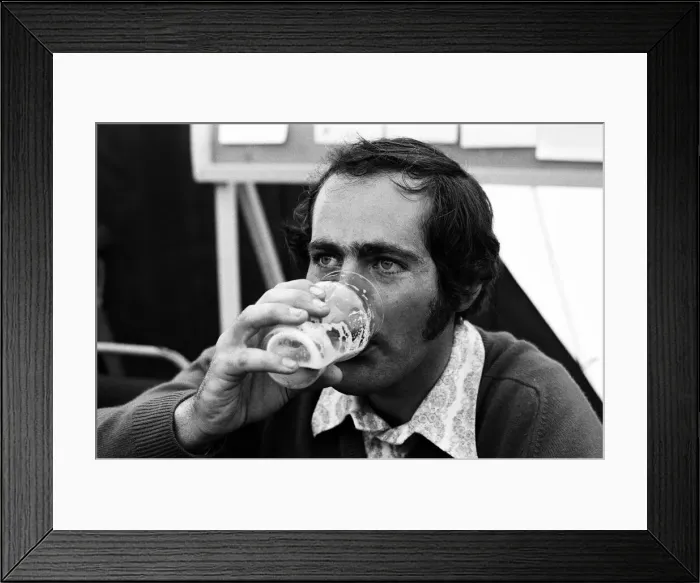 Framed Print : Norman Wood after the mornings game in Southport. 25th May 1973