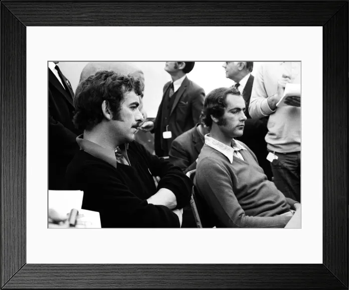 Framed Print : Tony Jacklin and Norman Wood after the mornings game in Southport. 25th May 1973 Framed Print : Tony Jacklin and Norman Wood after the mornings game in Southport. 25th May 1973