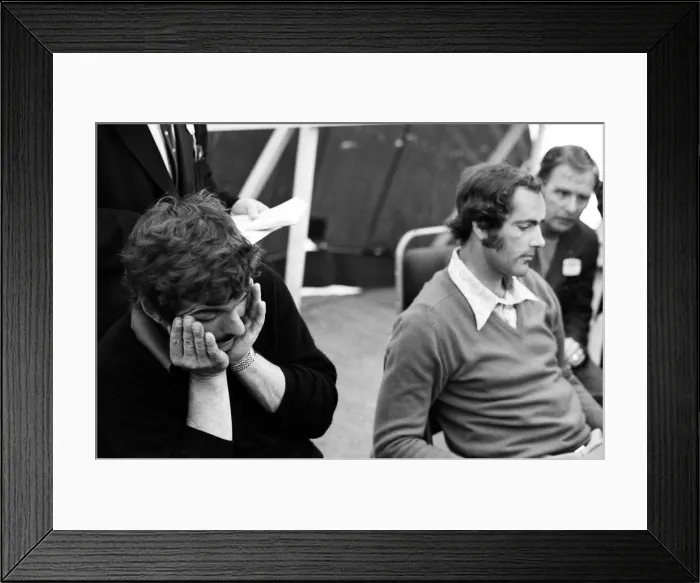 Framed Print : Tony Jacklin and Norman Wood after the mornings game in Southport. 25th May 1973 Framed Print : Tony Jacklin and Norman Wood after the mornings game in Southport. 25th May 1973