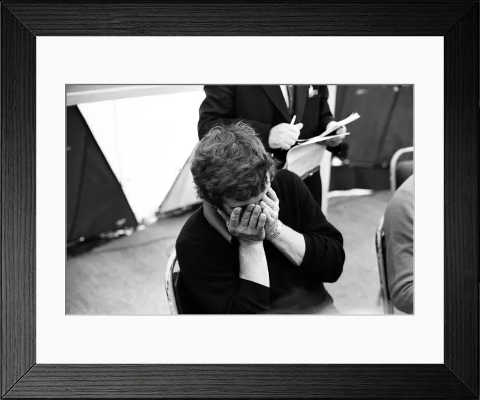 Framed Print : Tony Jacklin after the mornings game in Southport. 25th May 1973