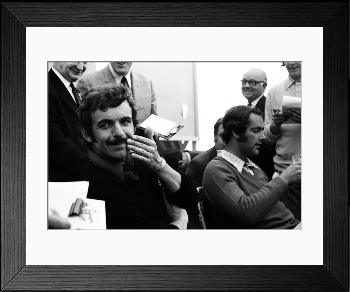 Framed Print : Tony Jacklin and Norman Wood after the mornings game in Southport. 25th May 1973 Framed Print : Tony Jacklin and Norman Wood after the mornings game in Southport. 25th May 1973