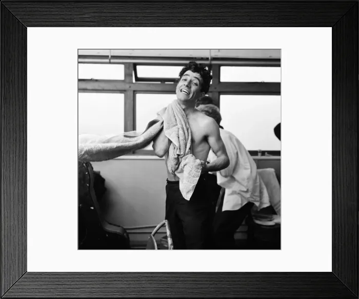 Framed Print : Manchester pop group Freddie and the Dreamers backstage at the Britannia Theatre Framed Print : Manchester pop group Freddie and the Dreamers backstage at the Britannia Theatre
