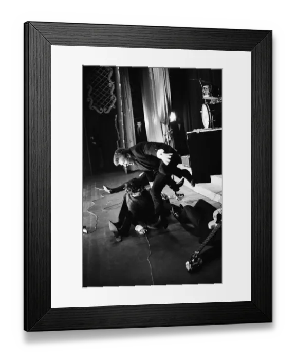 Framed Print : Manchester pop group Freddie and the Dreamers performing on stage at the Britannia